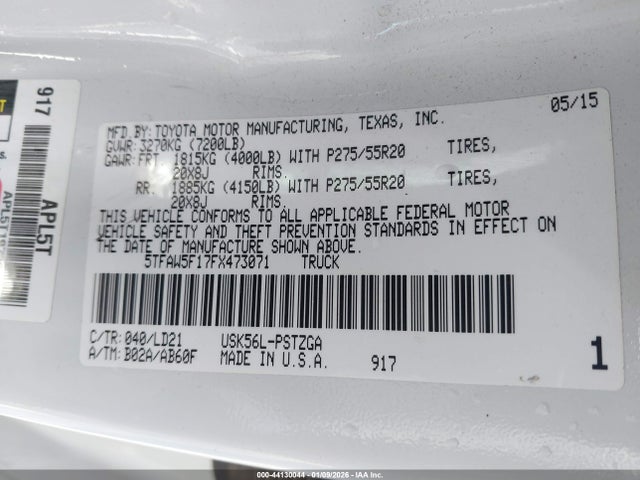 Toyota Tundra 1794 5.7l V8