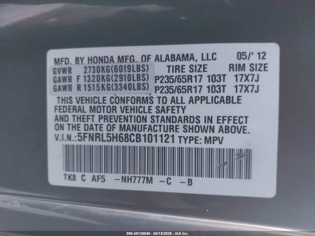 Honda Odyssey Ex-l
