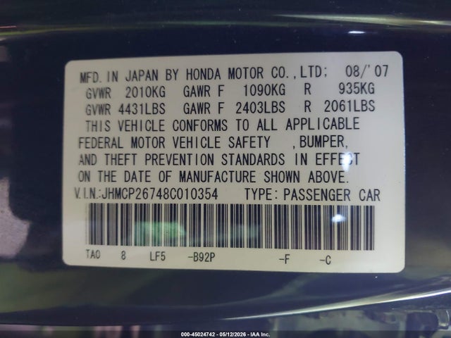 Honda Accord 2.4 Ex