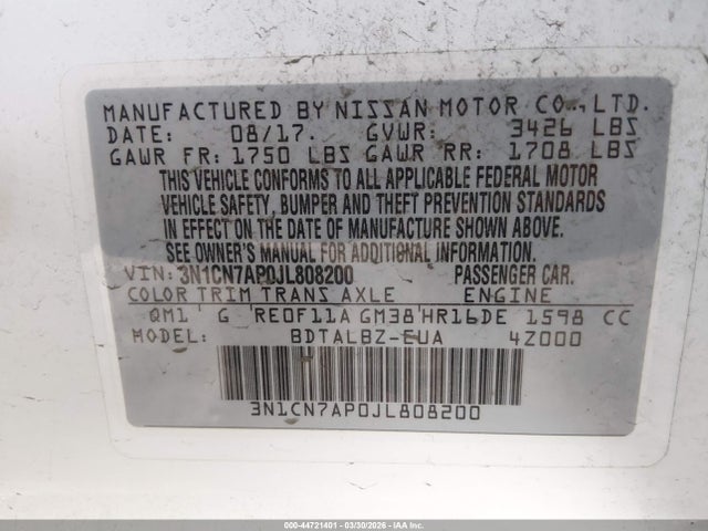 Nissan Versa 1.6 Sv