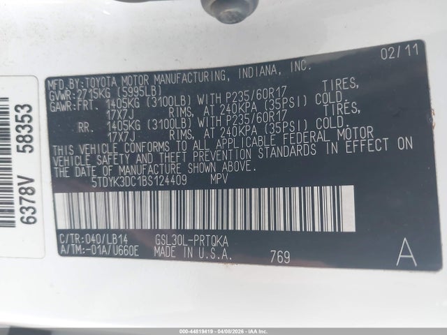 Toyota Sienna Xle V6