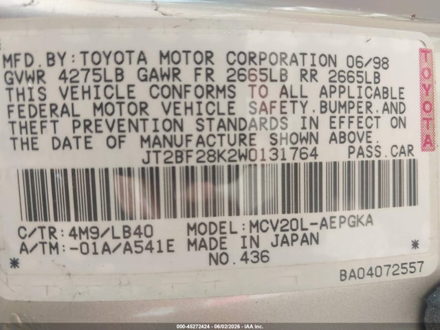 Toyota Camry Xle V6