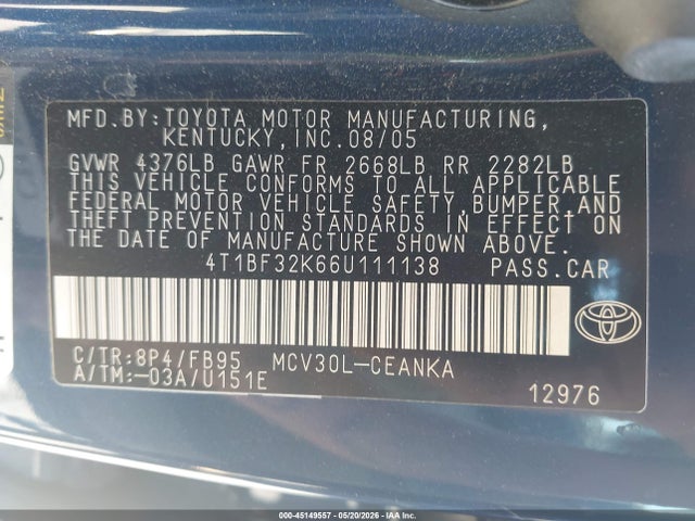 Toyota Camry Le V6