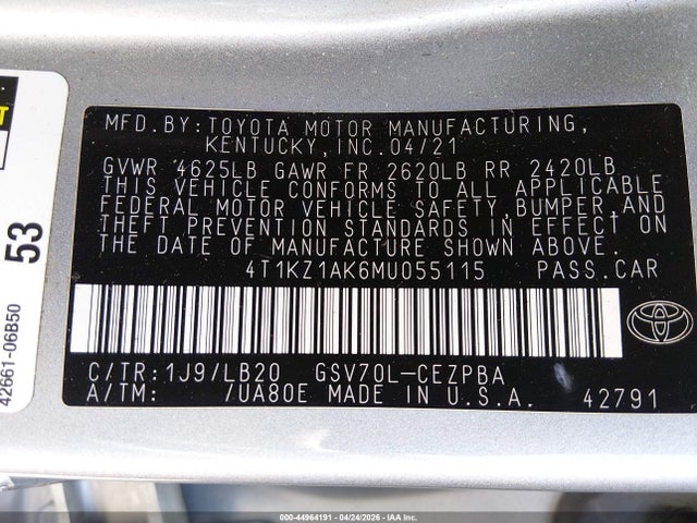 Toyota Camry Xse V6