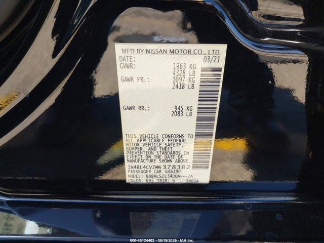 Nissan Altima Sr Fwd