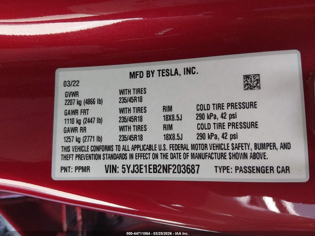 Tesla Model 3 Long Range Dual Motor All-wheel Drive