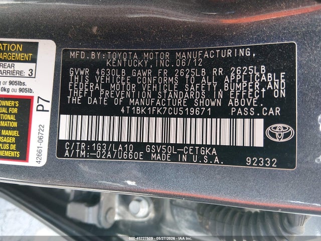 Toyota Camry Xle V6