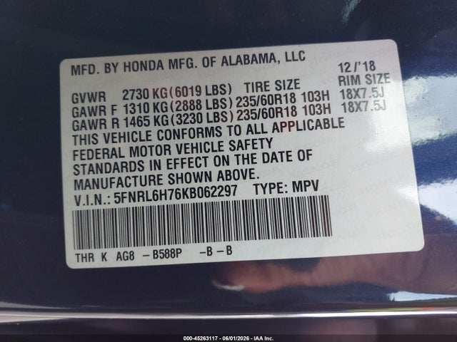 Honda Odyssey Ex-l