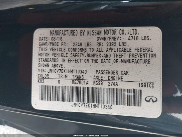 INFINITI Q60 2.0t