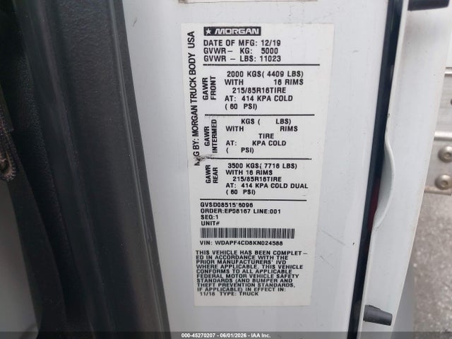 Mercedes-Benz Sprinter 4500 Standard Roof V6