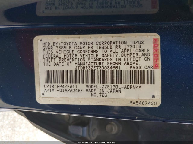 Toyota Corolla Le