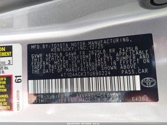Toyota Camry Le