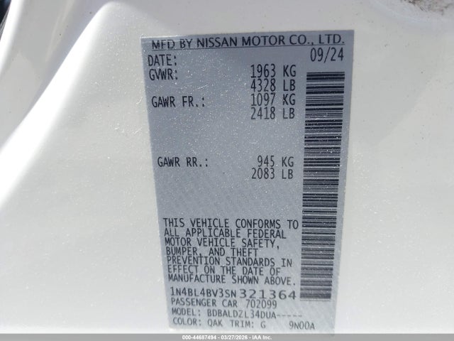 Nissan Altima S Fwd