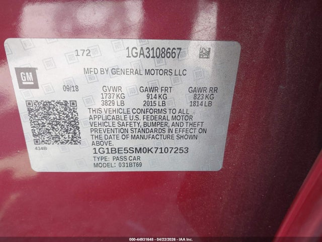 Chevrolet Cruze Lt
