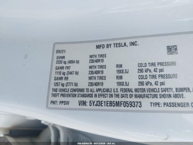 Tesla Model 3 Long Range Dual Motor All-wheel Drive
