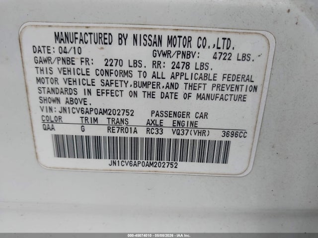 INFINITI G37 Journey