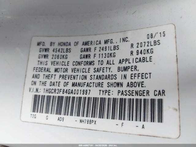 Honda Accord Ex-l V-6