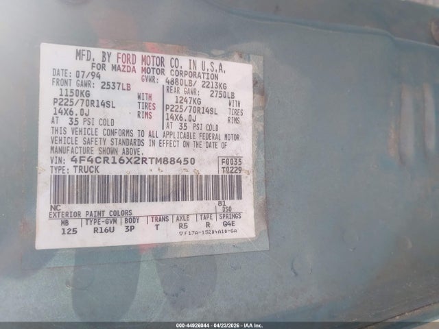 Mazda B Series Cab Plus