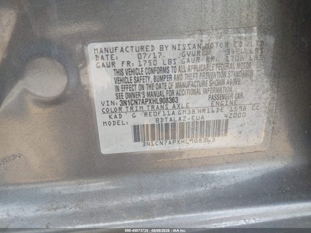 Nissan Versa 1.6 S+
