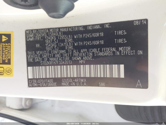 Toyota Highlander Le Plus V6