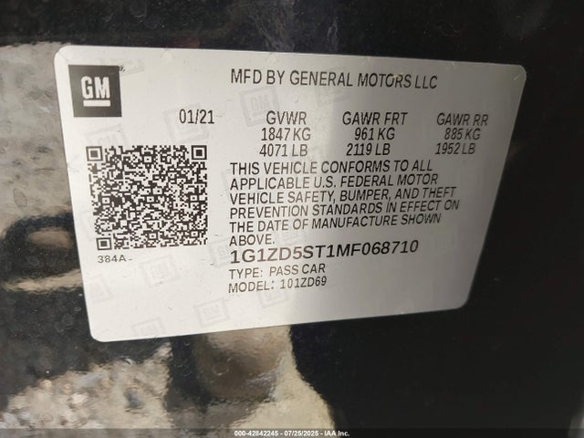 Chevrolet Malibu Fwd Lt