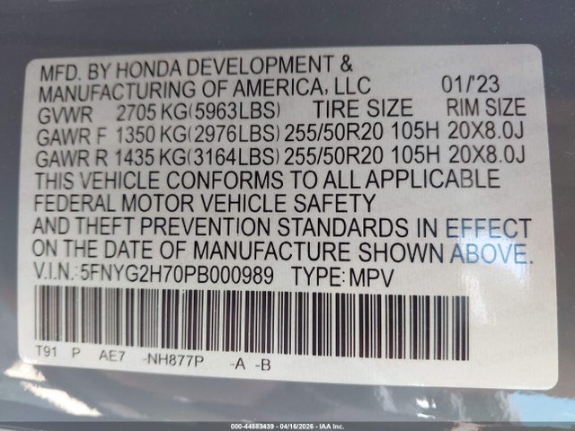 Honda Pilot 2wd Touring