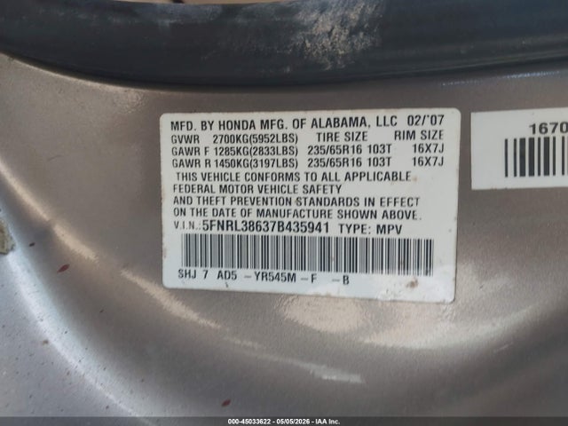 Honda Odyssey Ex-l