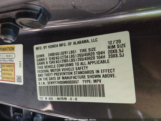 Honda Passport 2wd Touring