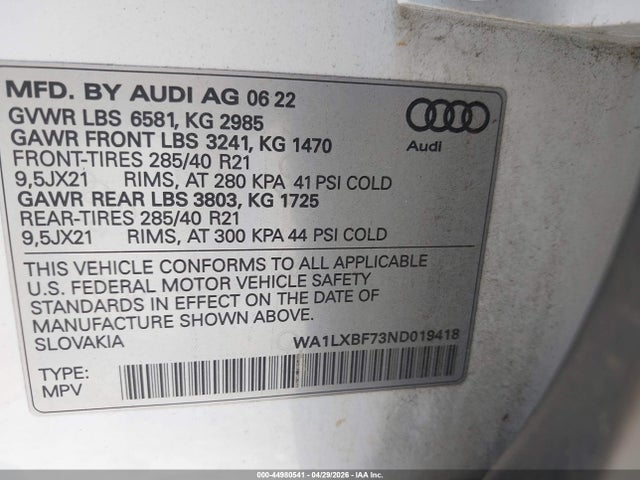 Audi Q7 Premium Plus 55 Tfsi Quattro Tiptronic