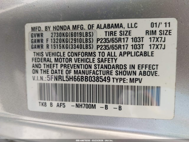 Honda Odyssey Ex-l
