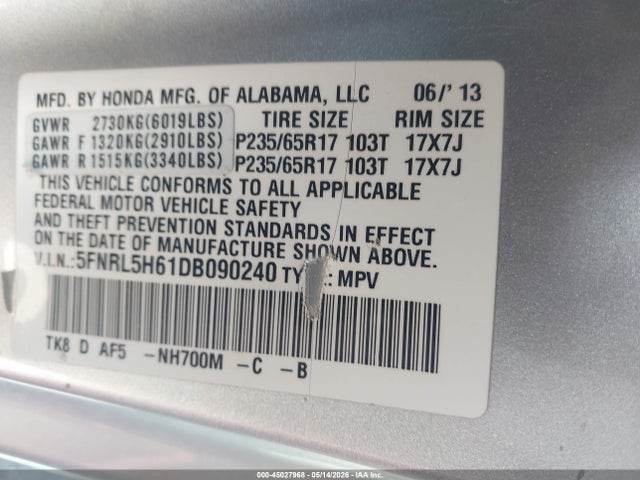 Honda Odyssey Ex-l