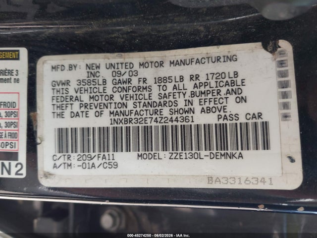 Toyota Corolla Le