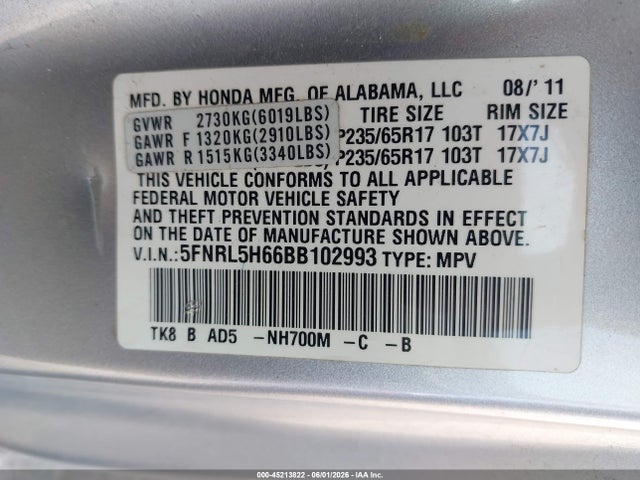 Honda Odyssey Ex-l
