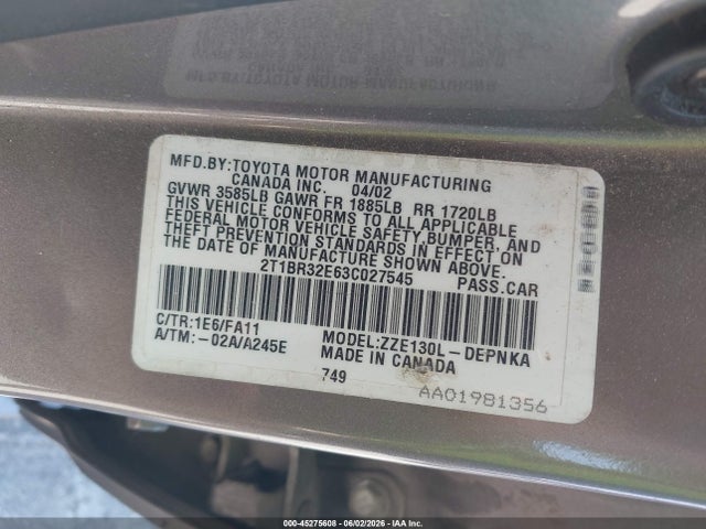Toyota Corolla Le