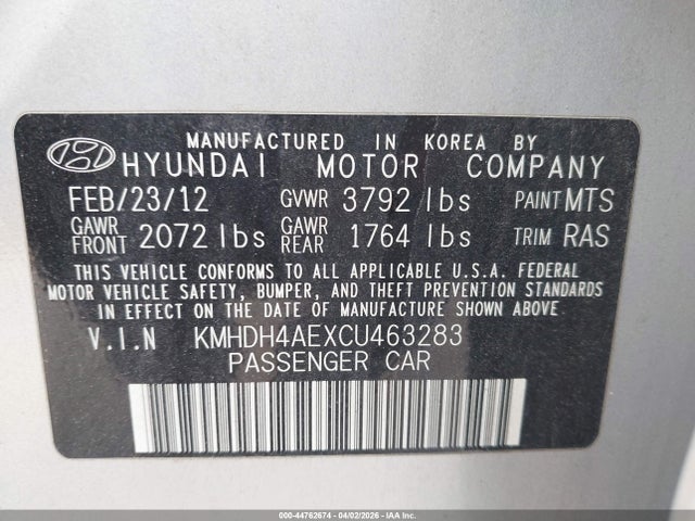 Hyundai ELANTRA Gls (ulsan Plant)