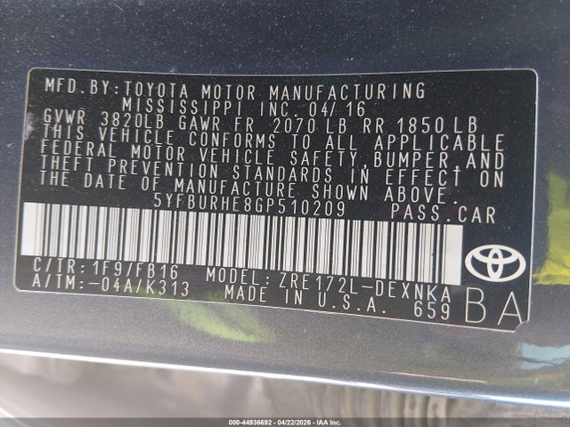 Toyota Corolla Le