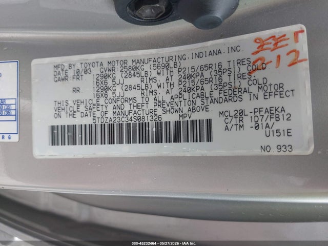 Toyota Sienna Le