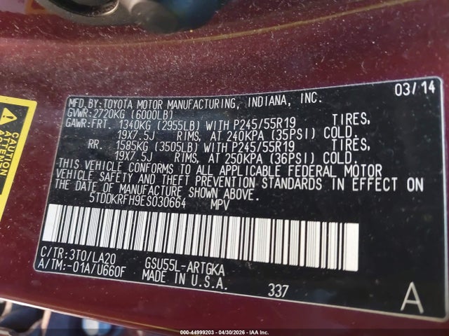 Toyota Highlander Limited Platinum V6