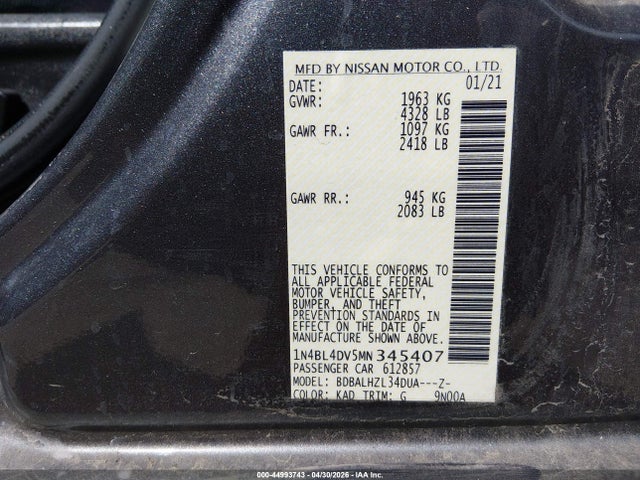Nissan Altima Sv Fwd