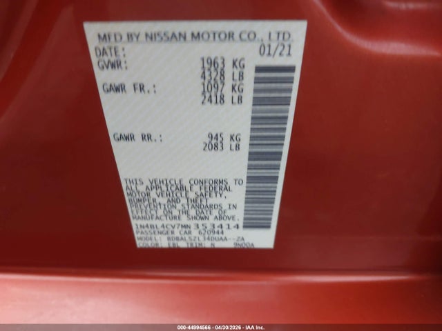 Nissan Altima Sr Fwd