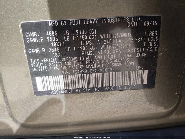 Subaru Outback 2.5i Limited