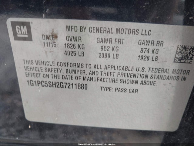 Chevrolet Cruze Ls Auto