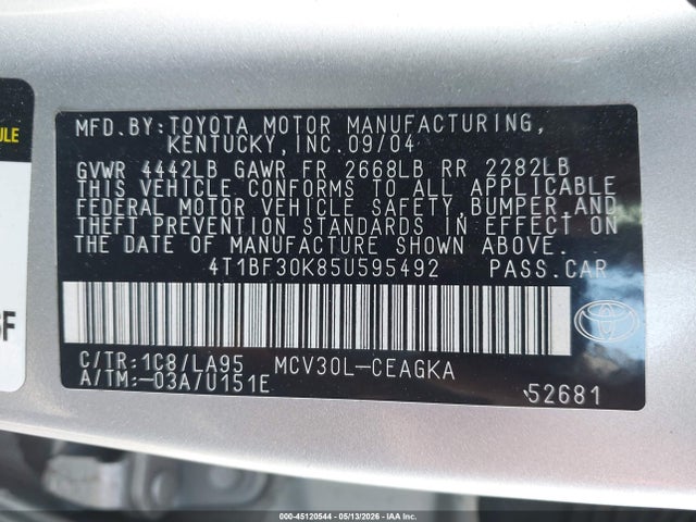 Toyota Camry Xle V6
