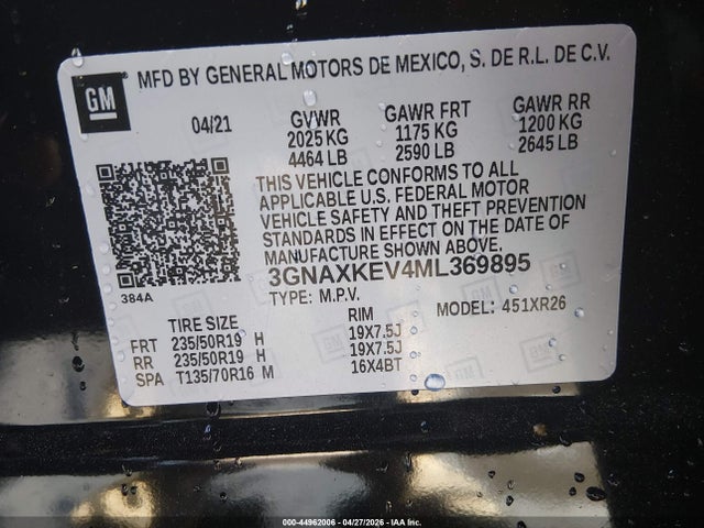 Chevrolet Equinox Fwd Lt