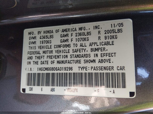 Honda Accord 3.0 Ex