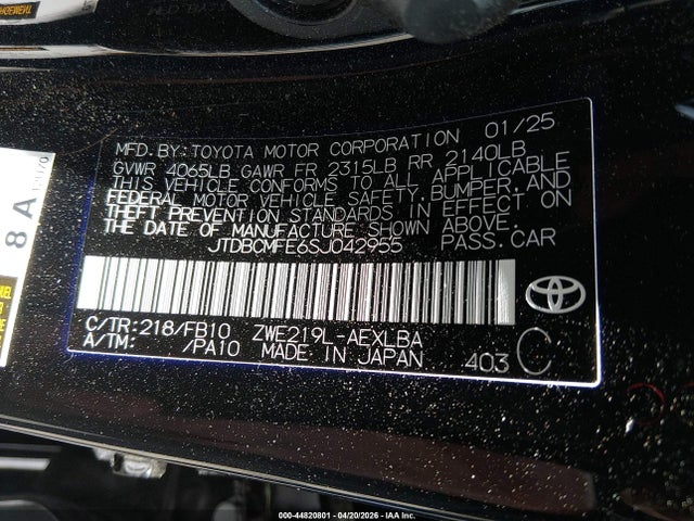 Toyota Corolla Hybrid Le