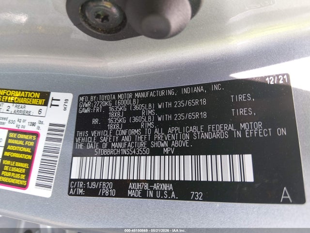 Toyota Highlander Hybrid Le