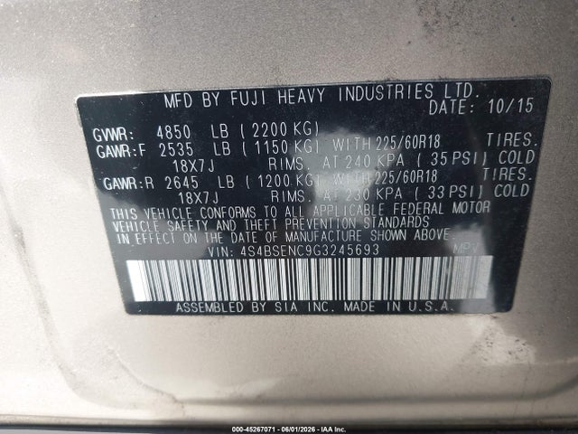 Subaru Outback 3.6r Limited