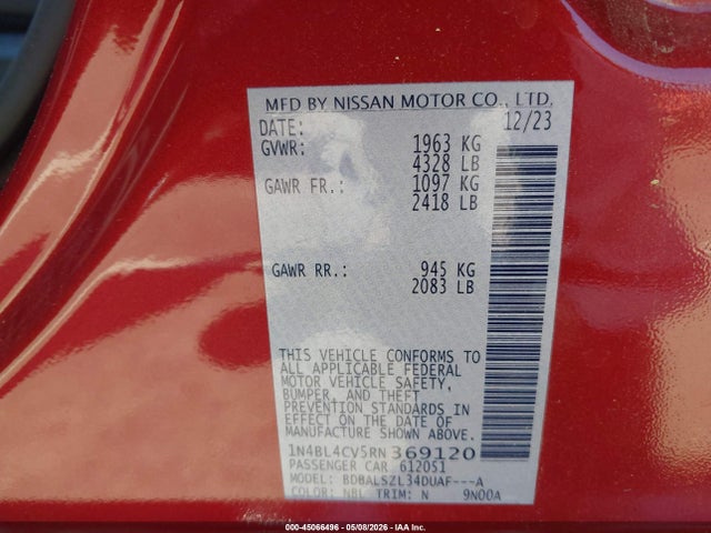 Nissan Altima Sr Fwd