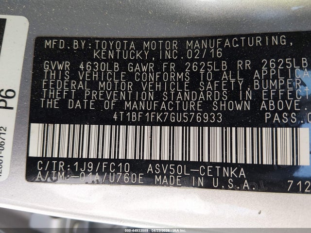 Toyota Camry Le